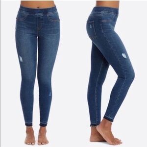 Spanx Distressed Ankle Skinny Jeans Medium Raw Hem